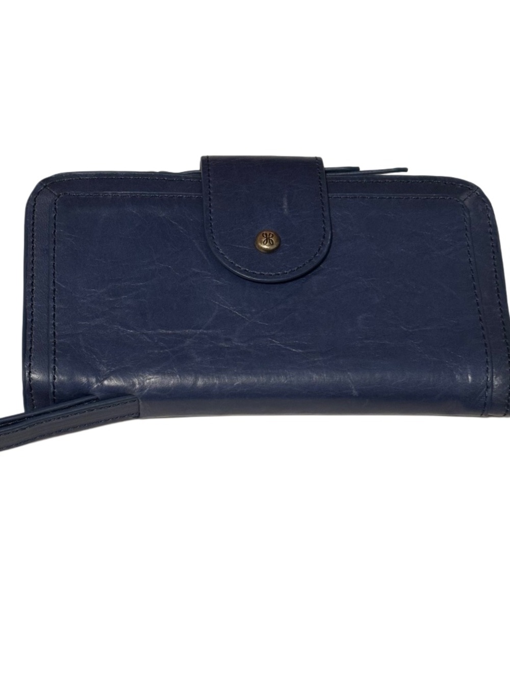 HOBO International Polished Leather Dunn Continental Wallet in Blue